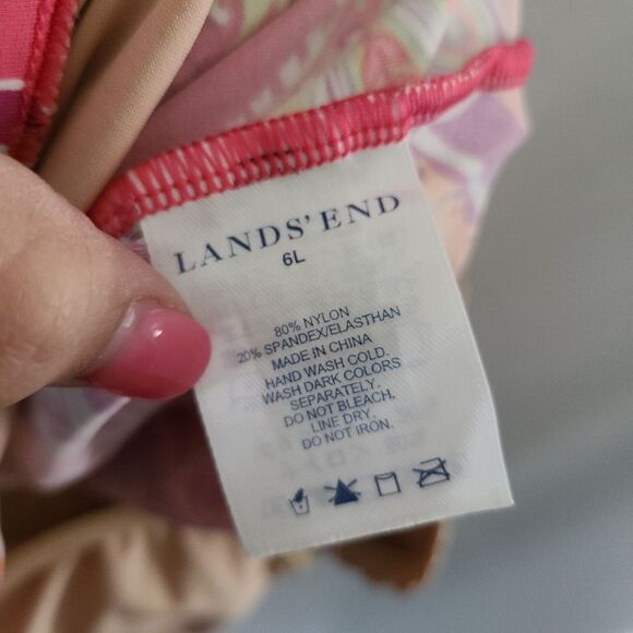 Land's End Paisley Underwire Tankini Swim Top sz 6 - Picture 6 of 6